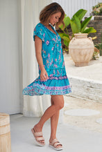 Load image into Gallery viewer, Starry Turquoise Print Jess Dress by Jaase