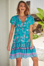 Load image into Gallery viewer, Starry Turquoise Print Jess Dress by Jaase