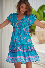 Load image into Gallery viewer, Starry Turquoise Print Jess Dress by Jaase