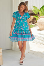 Load image into Gallery viewer, Starry Turquoise Print Jess Dress by Jaase