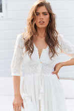 Load image into Gallery viewer, Sol Embroidered White Indiana Maxi By Jaase