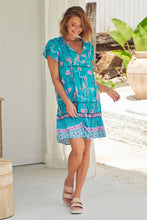 Load image into Gallery viewer, Starry Turquoise Print Jess Dress by Jaase