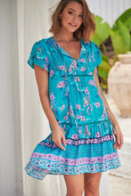 Load image into Gallery viewer, Starry Turquoise Print Jess Dress by Jaase